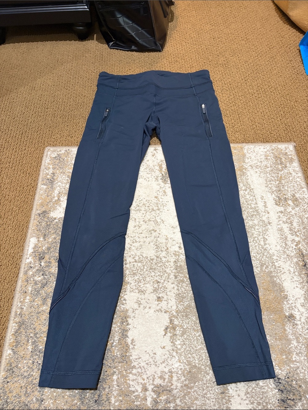 lululemon athletica Navy High-Rise Athletic Leggings with Zip Pockets